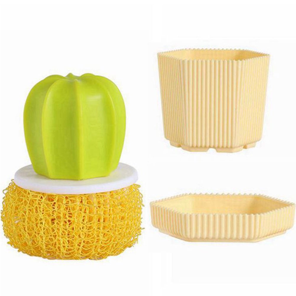 Diamond Cactus Dishwashing Brush Drainage Pot Brush Cleaning Brushes