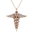 thumbnail image 1 of Diamond Caduceus Medical Symbol Pendant 14k Rose Gold (0.13ct), 1 of 3