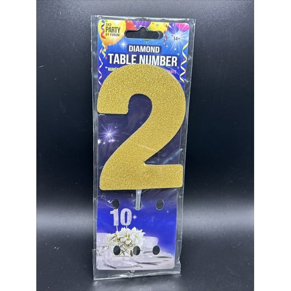 Diamond Cake Toppers Gold No 2 Party Tablewear One Size Male Adult Fancy Dress Book Week Halloween