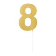 thumbnail image 1 of Diamond Cake Toppers Gold No 8 Party Tablewear One Size Male Adult Fancy Dress Book Week Halloween, 1 of 2