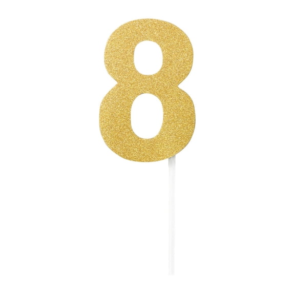 Diamond Cake Toppers Gold No 8 Party Tablewear One Size Male Adult Fancy Dress Book Week Halloween
