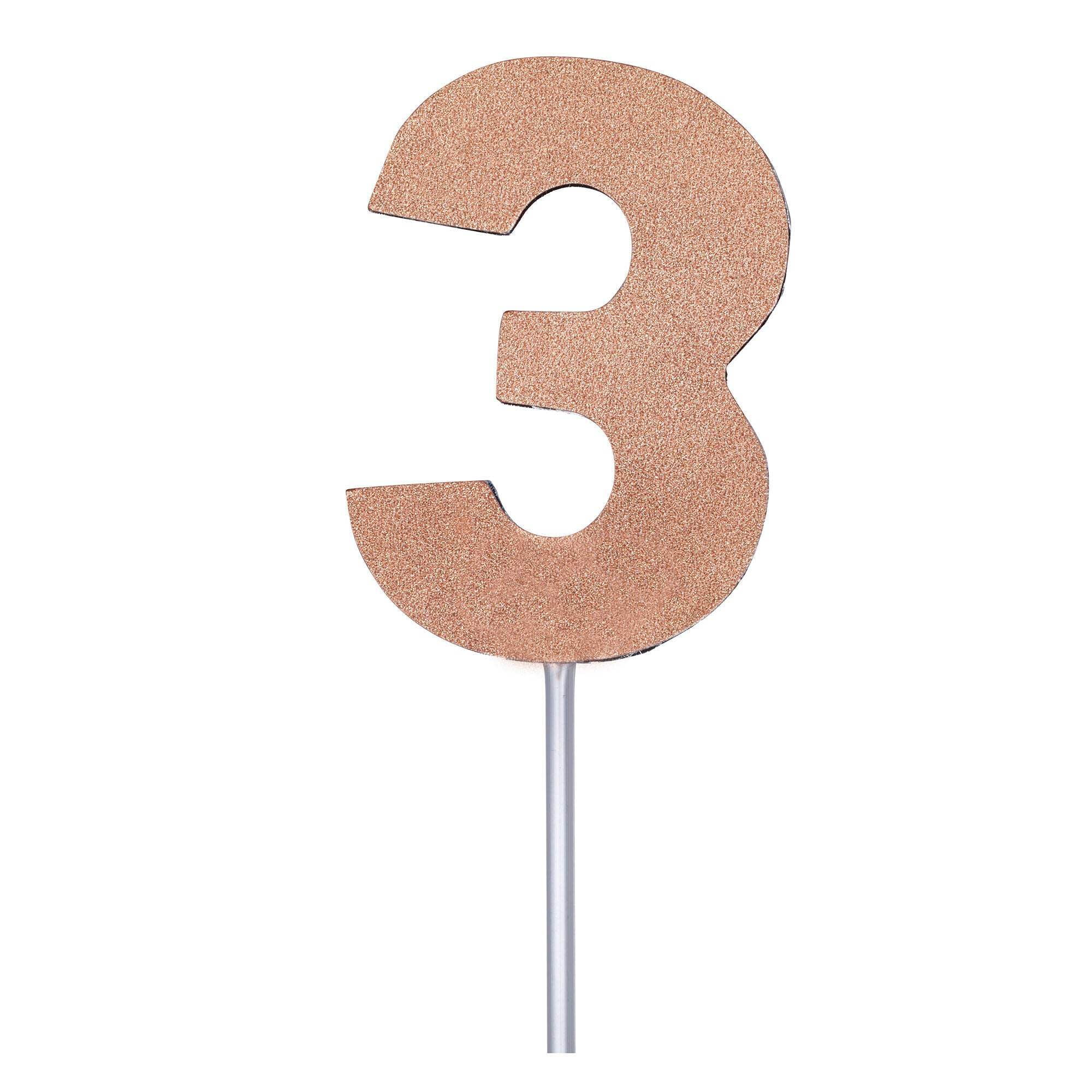 Diamond Cake Toppers Rose Gold No. 3 Diamond Cake Toppers Rose Gold No. 3