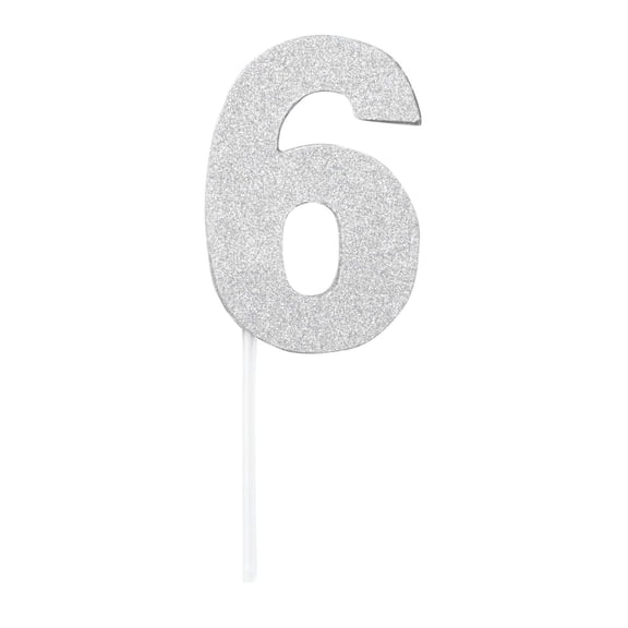 Diamond Cake Toppers Silver No 6 Party Tablewear One Size Male Adult Fancy Dress Book Week Halloween