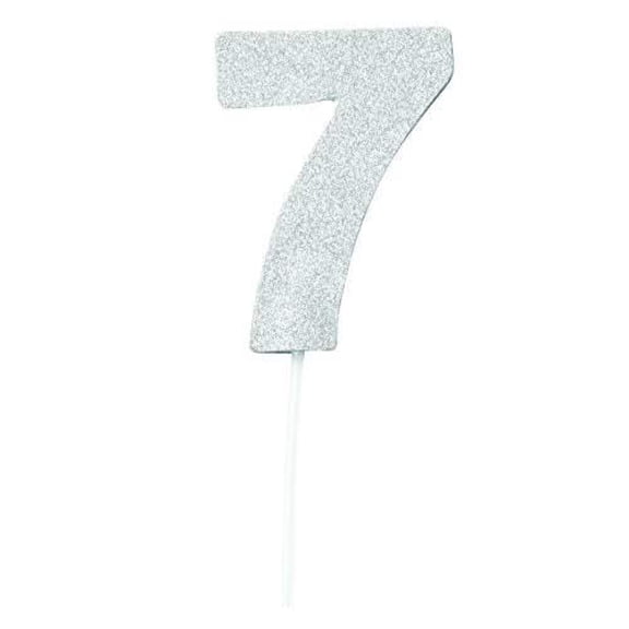 Diamond Cake Toppers Silver No 7 Party Tablewear One Size Male Adult Fancy Dress Book Week Halloween