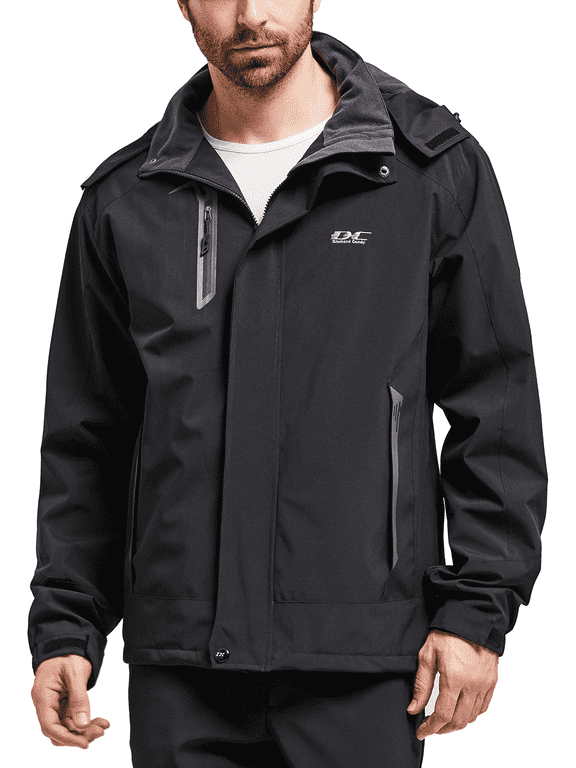 Diamond Candy Men's Hooded Waterproof Jacket Lightweight Rain Jacket Outdoor Casual Sportswear