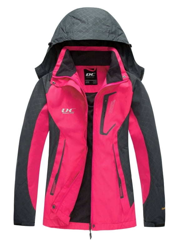 Diamond Candy Women's Waterproof Rain Jacket with Hood Windproof Raincoat Lightweight Lined Jacket for Outdoor hiking
