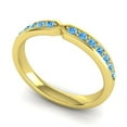 thumbnail image 1 of Diamond-Capitals 0.20 Ct Classy Round Cut Blue Topaz Gemstone Engagement Eternity Band for Women Solid 18K Yellow Gold Size 9, 1 of 8