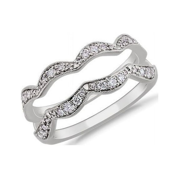 Diamond-Capitals 0.20 Ct Fancy Round Cut Natural Diamond Wedding Eternity Band for Women Solid 950 Platinum Size 8.5 (F-G/VS1)