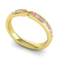 thumbnail image 1 of Diamond-Capitals 0.30 Carat Fancy Round Cut Natural Diamond Pink Sapphire Gemstone Eternity Band for Wedding Solid 18K Yellow Gold Size 8.5, 1 of 8