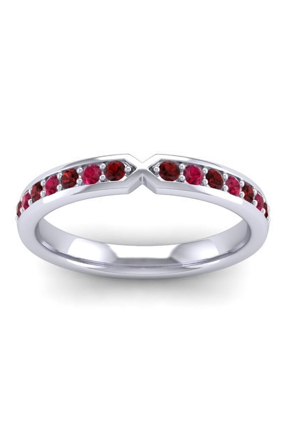 0.30 Ct Stunning Round Cut Garnet & Red Ruby Gemstone Three Stone Bridal Ring for Ladies Solid 14K White Gold Size 3