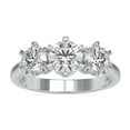 thumbnail image 1 of Diamond-Capitals 0.75 Carat Elegant Round Cut Moissanite (D/VVS1) 3-stone Proposal Ring for her Solid 14K White Gold Size 10.5, 1 of 5