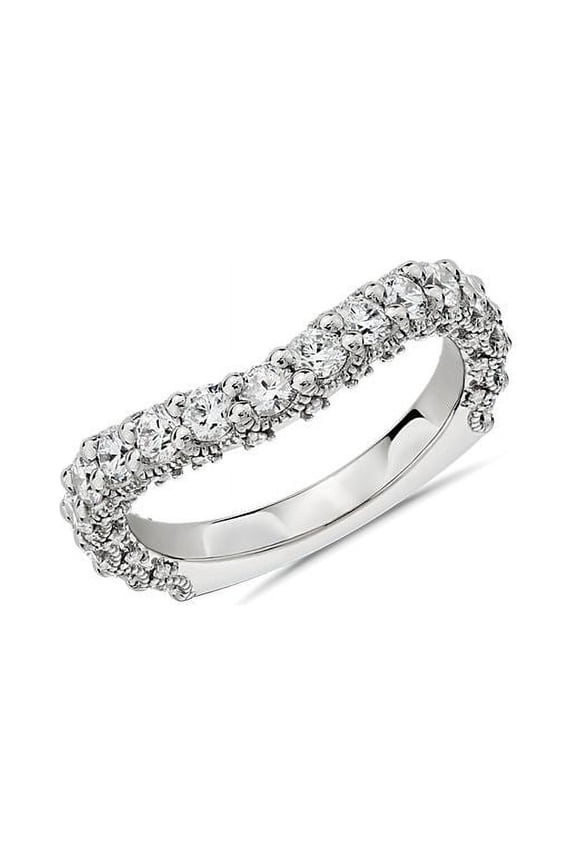 1.00 Ct IGI Certified Fine Round Cut Lab Grown Diamond Eternity Band for Anniversary (E/VVS2) Solid 18K White Gold Size 3