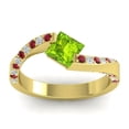 thumbnail image 1 of Diamond-Capitals 1.20 Carat Natural Diamond Peridot & Red Ruby Gemstone Luxurious Bridal Ring for Ladies Solid 18K Yellow Gold Size 9.5, 1 of 8