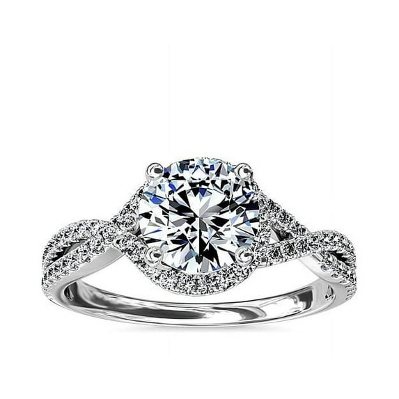 Diamond-Capitals 1.20 Carat Shiny Round Cut Solitaire Natural Diamond (F-G/VS1) Anniversary Ring for Women Solid 14K White Gold Size 9.5