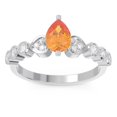 thumbnail image 1 of Diamond-Capitals 1.25 Carat Natural Diamond Citrine Gemstone Sparkle Wedding Ring for Ladies Solid 14K White Gold Size 4, 1 of 8