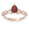thumbnail image 1 of Diamond-Capitals 1.25 Carat Stylish Natural Diamond Garnet Gemstone Anniversary Ring for Ladies Solid 14K Rose Gold Size 5, 1 of 8