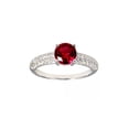 thumbnail image 1 of Diamond-Capitals 1.30 Carat Round Cut Natural Diamond Red Ruby Gemstone Beautiful Wedding Ring for Women Solid 18K White Gold Size 9.5, 1 of 7