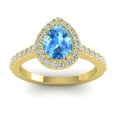 thumbnail image 1 of Diamond-Capitals 1.35 Carat Natural Diamond Blue Topaz Gemstone Beautiful Engagement Ring for Ladies in Solid 18K Yellow Gold Size 7, 1 of 8