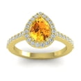 thumbnail image 1 of Diamond-Capitals 1.35 Carat Natural Diamond Citrine Gemstone Stylish Wedding Ring for Women Solid 18K Yellow Gold Size 10, 1 of 8