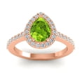 thumbnail image 1 of Diamond-Capitals 1.35 Carat New Natural Diamond Peridot Gemstone Engagement Ring for Fiancee 18K Rose Gold Size 4, 1 of 8
