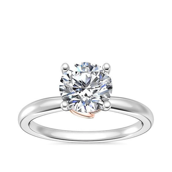 Diamond-Capitals 2.00 Carat Elegant Round Cut (D/VVS1) Moissanite Engagement Ring for Ladies Solid 18K White Gold Size 5.5