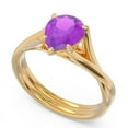 thumbnail image 1 of Diamond-Capitals 2.00 Carat Emerald Cut Amethyst Gemstone Fine Designer Engagement Ring for Fiancee 18K Yellow Gold Size 9.5, 1 of 8