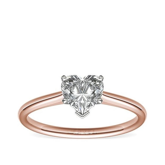 Diamond-Capitals 2.00 Carat Heart Cut (D/VVS1) Moissanite Diamond Unique Bridal Ring for Women Solid 14K Rose Gold Size 6.5