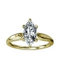 thumbnail image 1 of Diamond-Capitals 2.00 Carat Marquise Cut (D/VVS1) Moissanite Diamond Unique Bridal Ring for Women Solid 18K Yellow Gold Size 6.5, 1 of 8