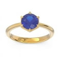 thumbnail image 1 of Diamond-Capitals 2.00 Carat New Round Cut Blue Sapphire Gemstone Solitaire Bridal Ring for Women Solid 14K Yellow Gold Size 6, 1 of 8