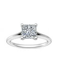 thumbnail image 1 of Diamond-Capitals 2.00 Carat Princess Cut Moissanite Diamond Stylish Ring for Wedding and Engagement Solid 14K White Gold Size 11, 1 of 8