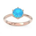 thumbnail image 1 of Diamond-Capitals 2.00 Carat Round Cut Blue Topaz Gemstone Beautiful Ring for Birthday Gift 18K Rose Gold Size 9.5, 1 of 8
