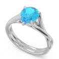 thumbnail image 1 of Diamond-Capitals 2.00 Carat Shiny Pear Cut Blue Topaz Gemstone Solitaire Ring for Engagement Solid 14K White Gold Size 11, 1 of 8