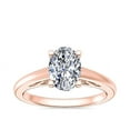 thumbnail image 1 of Diamond-Capitals 2.00 Carat Shiny Oval Cut (D/VVS1) Moissanite Engagement Ring for Ladies Solid 14K Rose Gold Size 5.5, 1 of 8