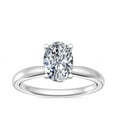 thumbnail image 1 of Diamond-Capitals 2.00 Carat Shiny Oval Cut Moissanite Diamond Solitaire Wedding Ring for her in Solid 14K White Gold Size 4, 1 of 8