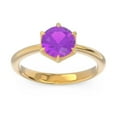 thumbnail image 1 of Diamond-Capitals 2.00 Carat Shiny Round Cut Amethyst Gemstone Solitaire Engagement Ring for Girls Solid 14K Yellow Gold Size 8.5, 1 of 8