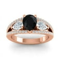 thumbnail image 1 of Diamond-Capitals 2.00 Carat Sparkle Pear Cut Black Onyx Gemstone & Natural Diamond Ring for Anniversary Gift 18K Rose Gold Size 10, 1 of 8