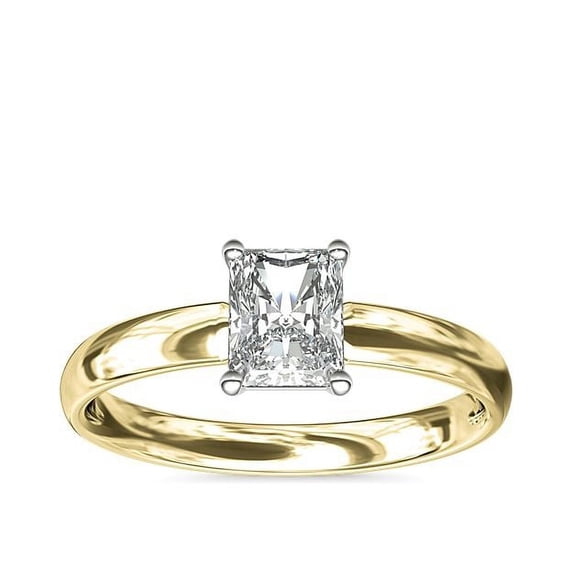 Diamond-Capitals 2.00 Carat Sparkle Radiant Cut Moissanite Diamond Solitaire Wedding Ring for her in Solid 14K Yellow Gold Size 4