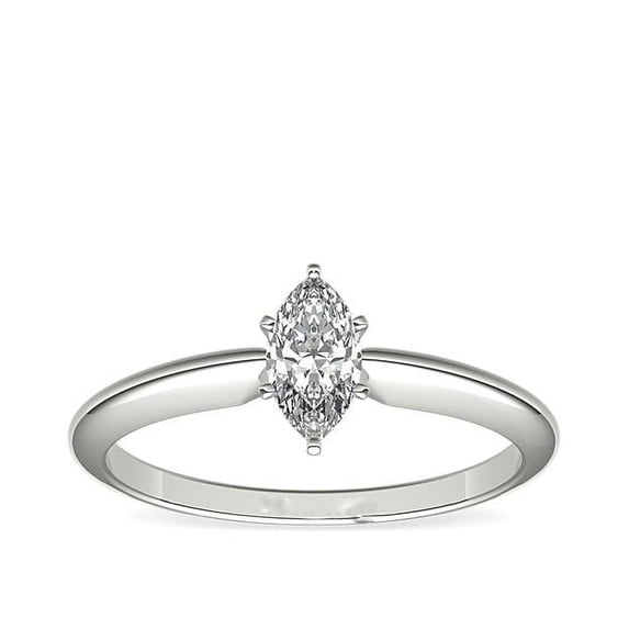 Diamond-Capitals 2.00 Ct Marquise Cut (D/VVS1) Moissanite Diamond Sparkle Wedding Ring for Girls Solid 14K White Gold Size 9