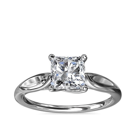 Diamond-Capitals 2.00 Ct New Princess Cut (D/VVS1) Moissanite Diamond Solitaire Engagement Ring for Girls Solid 18K White Gold Size 9