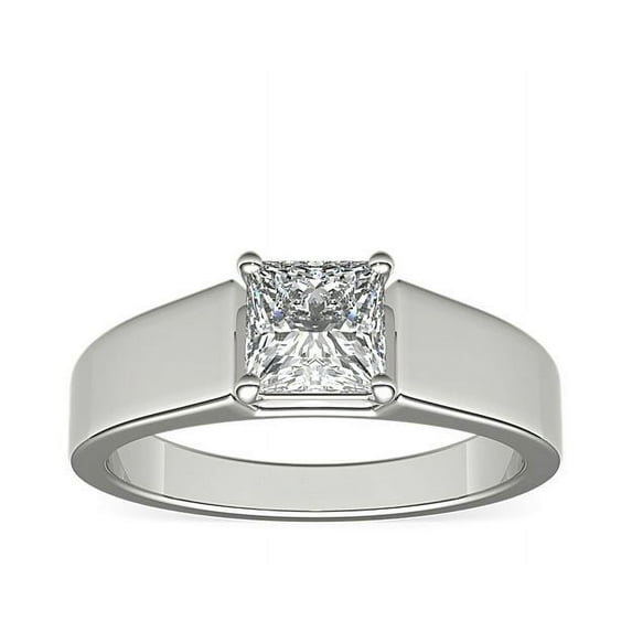 Diamond-Capitals 2.00 Ct Princess Cut (D/VVS1) Moissanite Diamond Sparkle Wedding Ring for Girls Solid 14K White Gold Size 9