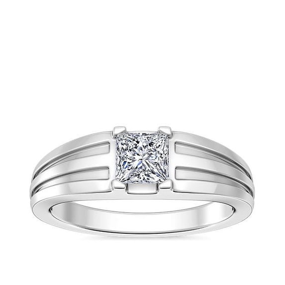 Diamond-Capitals 2.00 Ct Princess Cut IGI Certified Lab Grown Diamond Luxurious Solitaire Ring for Wedding Gift Solid 14K White Gold Size 5.5