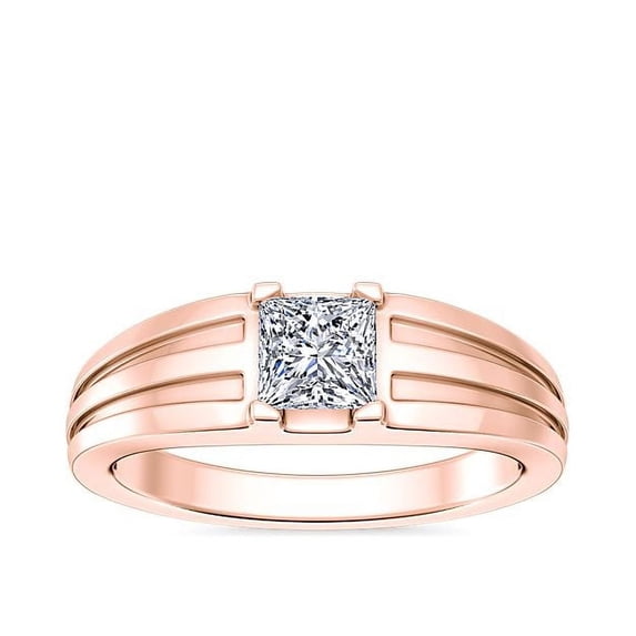 Diamond-Capitals 2.00 Ct Wonderful Princess Cut Solitaire Moissanite Engagement Ring for Fiancee in 18K Rose Gold Size 3 (D/VVS1)