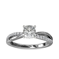 Diamond-Capitals 2.10 Carat Cushion Cut Moissanite (D/VVS1) Beautiful Engagement Ring for Women in Solid 14K Real White Gold Ring Size 7