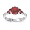 thumbnail image 1 of Diamond-Capitals 2.15 Carat Fine Round Cut Garnet Gemstone Proposal Ring for her Solid 18K White Gold Size 7.5, 1 of 7