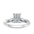 thumbnail image 1 of Diamond-Capitals 2.15 Carat Radiant Cut (D/VVS1) Moissanite Diamond Beautiful Bridal Ring for Women Solid 14K White Gold Size 6.5, 1 of 8