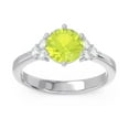 thumbnail image 1 of Diamond-Capitals 2.15 Carat Round Cut Natural Diamond Peridot Gemstone Beautiful Engagement Ring for Ladies in Solid 18K White Gold Size 7, 1 of 7