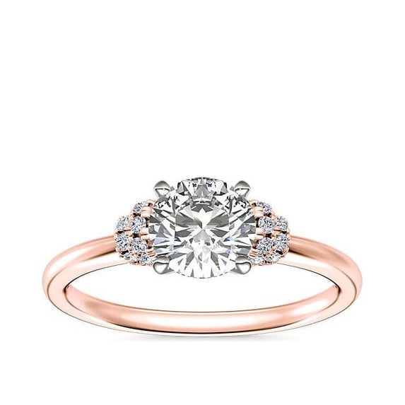 Diamond-Capitals 2.15 Carat Sparkle Brilliant Round Cut Moissanite Wedding Ring for her in Solid 18K Rose Gold Size 4