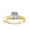 thumbnail image 1 of Diamond-Capitals 2.20 Carat Emerald Cut Moissanite Stunning Engagement Ring for her Solid 18K Yellow Gold Ring Size 9.5 (D/VVS1), 1 of 8