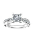 thumbnail image 1 of Diamond-Capitals 2.20 Carat Princess Cut Moissanite Diamond Beautiful Proposal Ring for Women Solid 18K White Gold Ring Size 3 (D/VVS1), 1 of 8