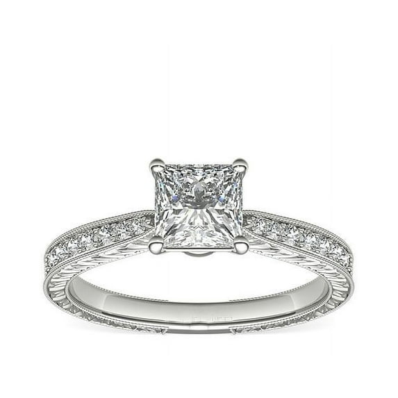 Diamond-Capitals 2.20 Ct Classy Princess Cut Natural Diamond Solitaire Engagement Ring for Ladies Solid 950 Platinum (F-G/VS1) Size 5.5